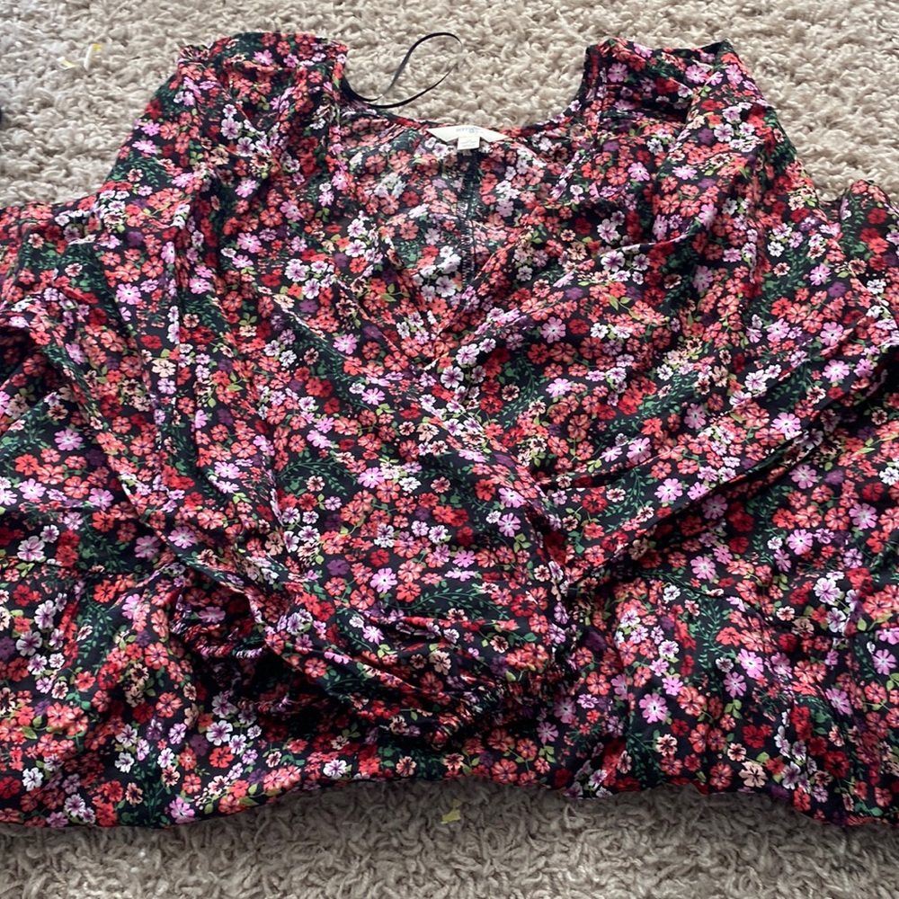 Terra & Sky / Black flowered colorful dress